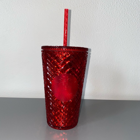 NWT Starbucks Red Jeweled Bling 18 oz Grande Tumbler - Picture 1 of 3